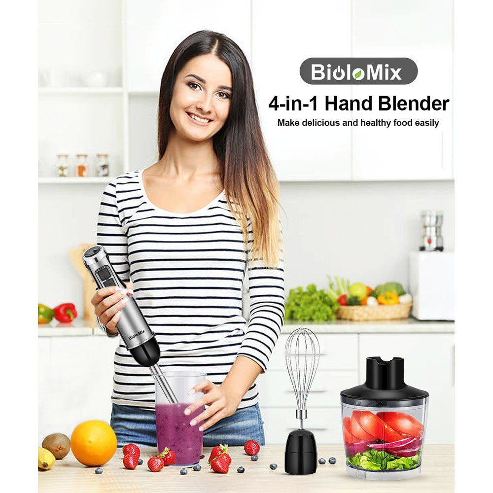 BioloMix BHB1200 – Kraftfuld 4-i-1 Stavblender