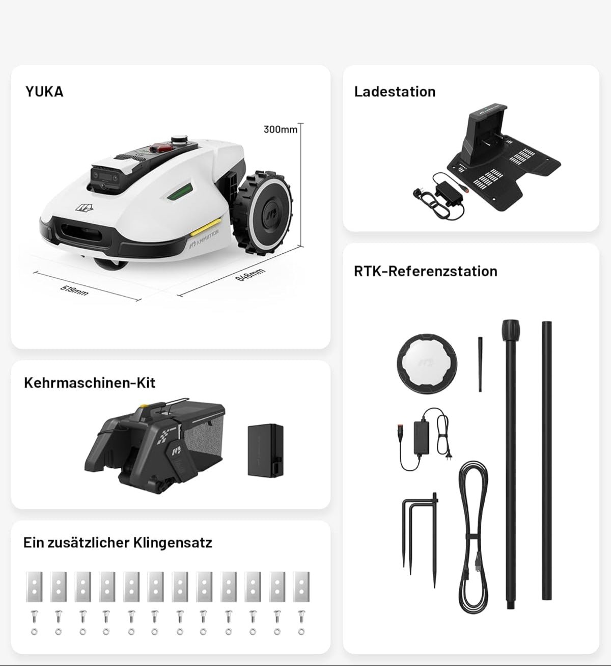 YUKA 2000 Robotplæneklipper m. Fejekit – 2.800 m²