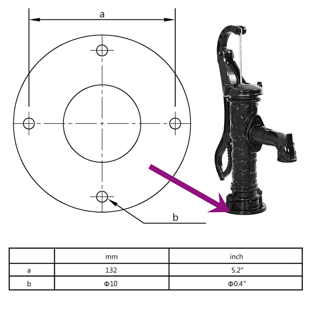 Vandpumpe Til Haven Støbejern Hvid