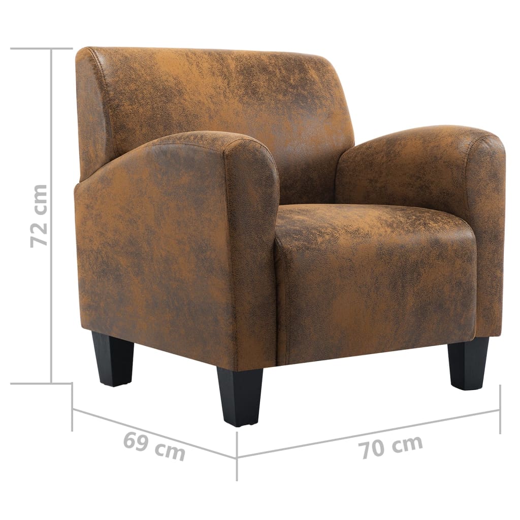Sofastol Brun 70X69X72 Cm Kunstlæder