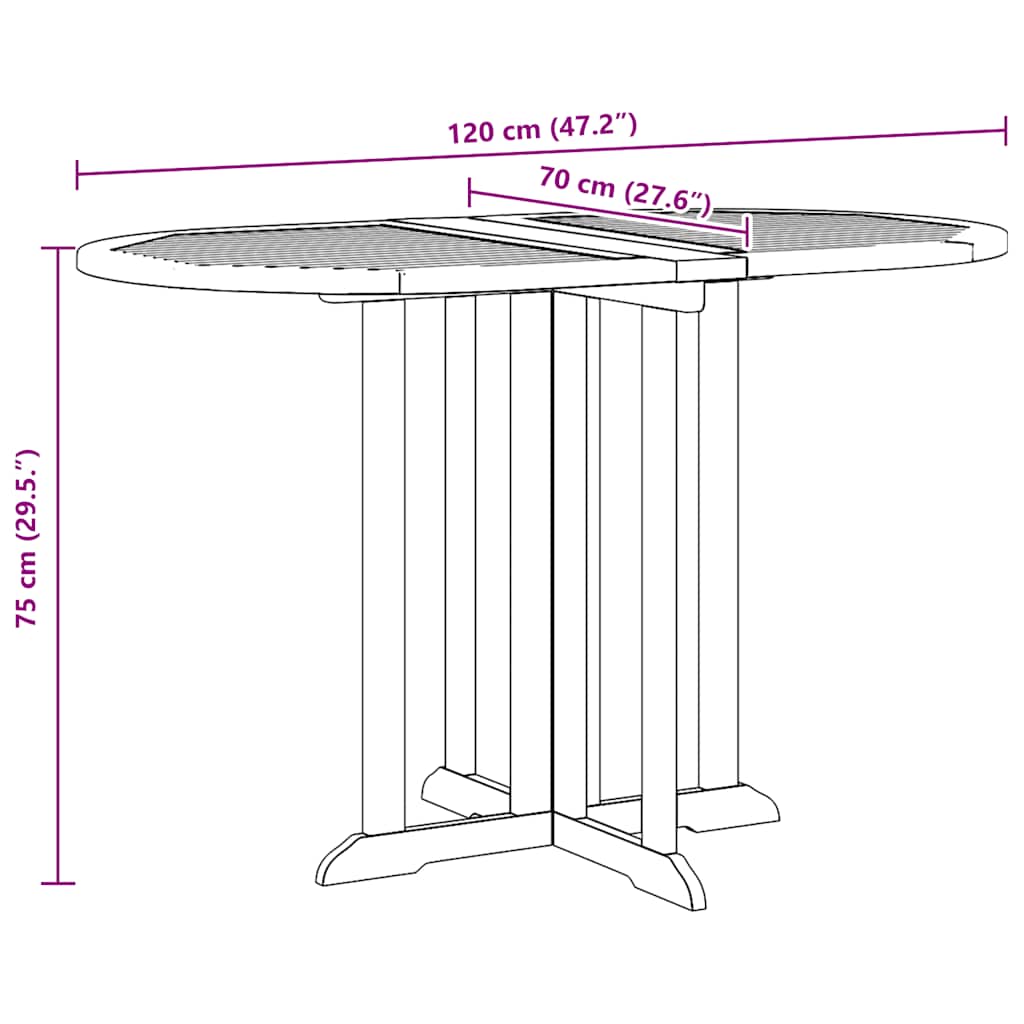 Foldbart Havebord Massivt Teaktræ