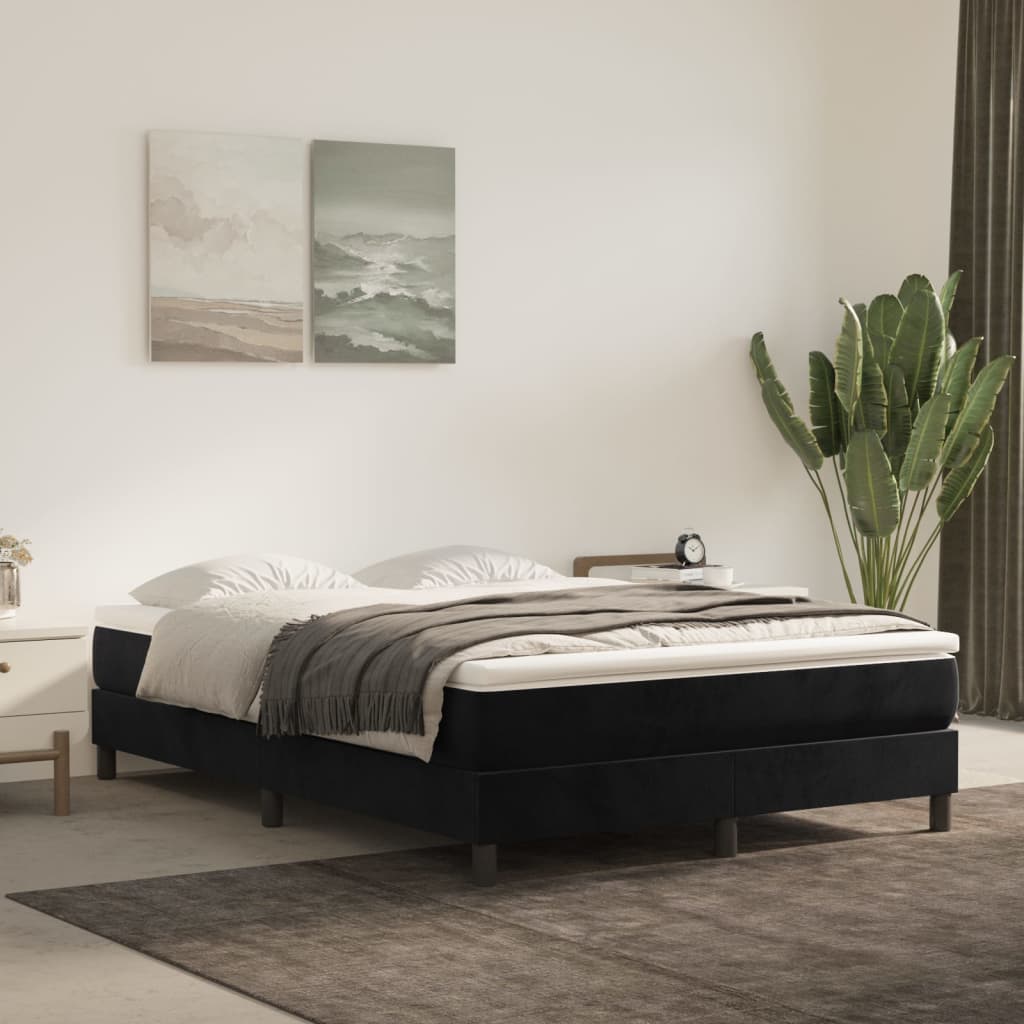 Springmadras Med Pocketfjedre 90X210X20 Cm Fløjl Sort