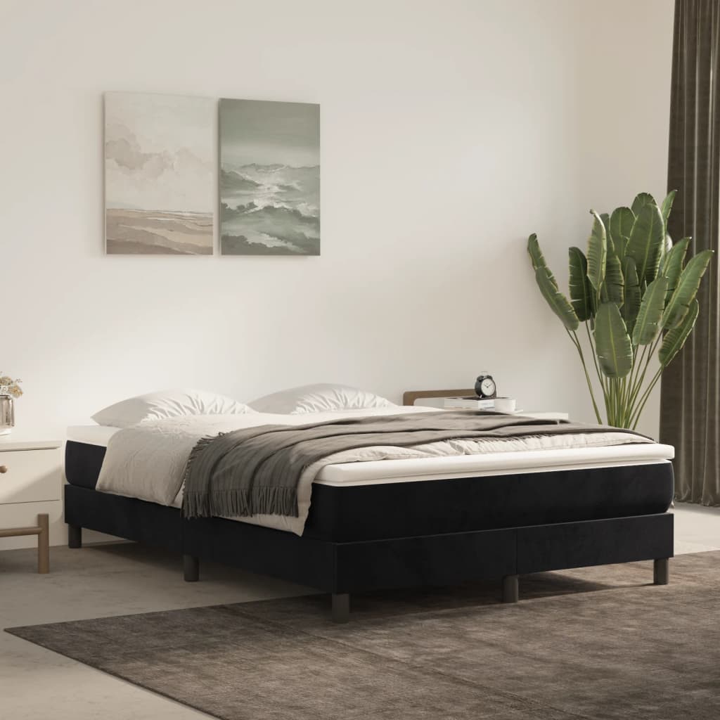 Springmadras Med Pocketfjedre 90X210X20 Cm Fløjl Sort