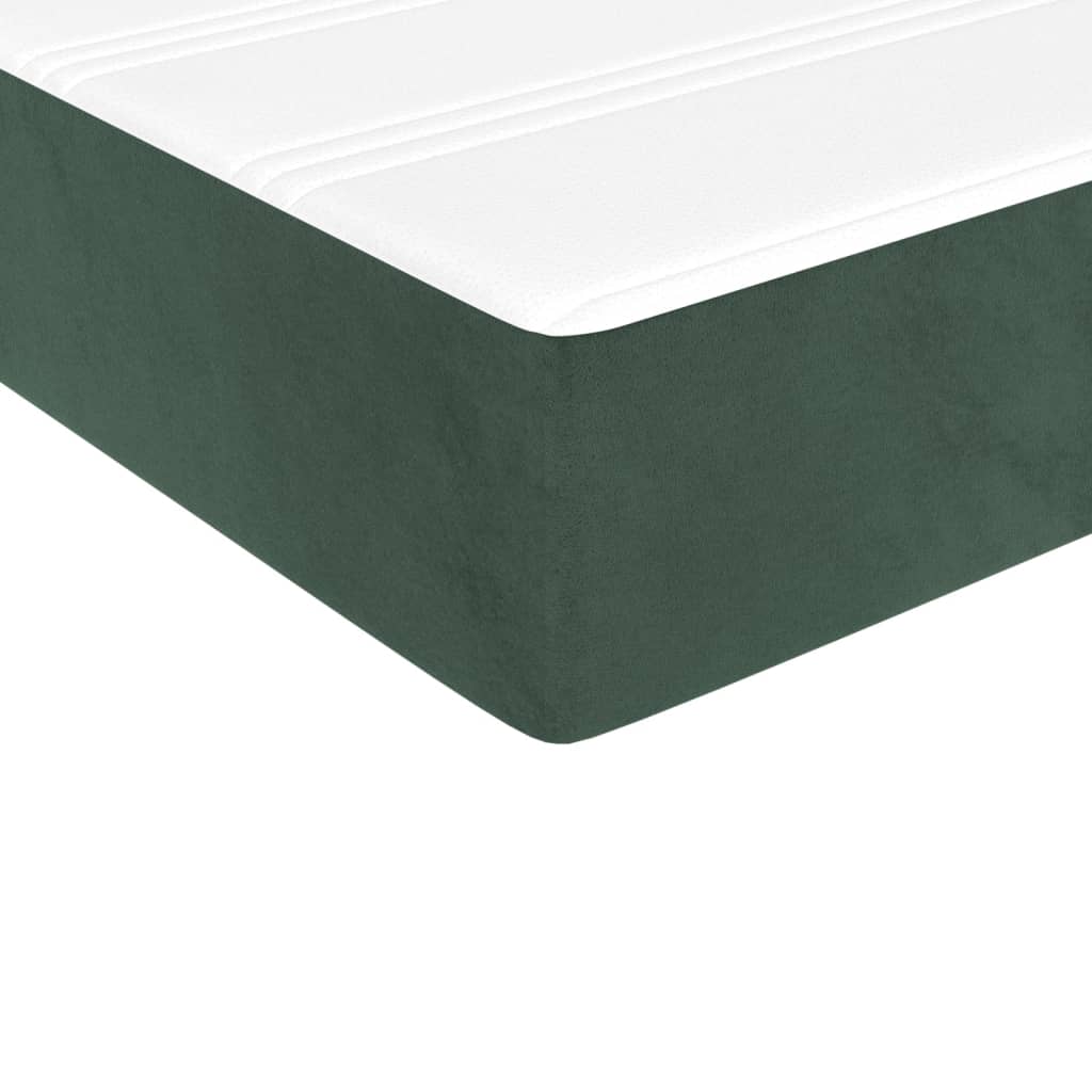 Springmadras Med Pocketfjedre 120X190X20 Cm Fløjl Mørkegrøn