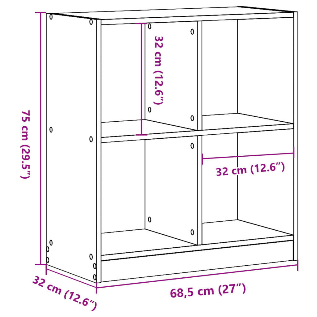 Skab 68,5X32X Konstrueret Træ Sonoma-Eg