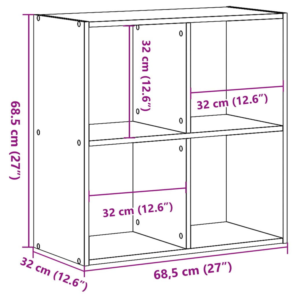 Skab 68,5X32X68,5 Cm Konstrueret Træ Antikt Træ Gammelt Træ