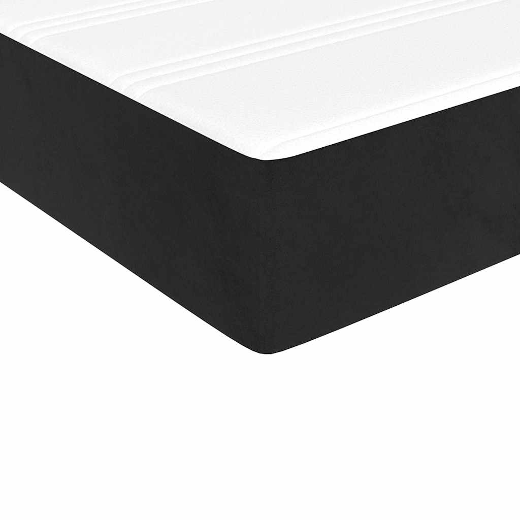 Springmadras Med Pocketfjedre 90X210X20 Cm Fløjl Sort