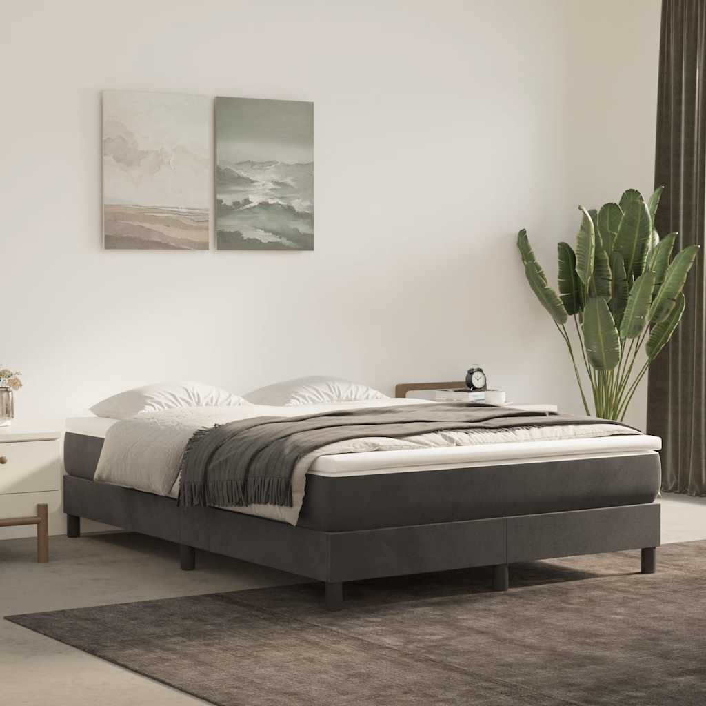 Springmadras Med Pocketfjedre 120X190X20 Cm Fløjl Mørkegrå