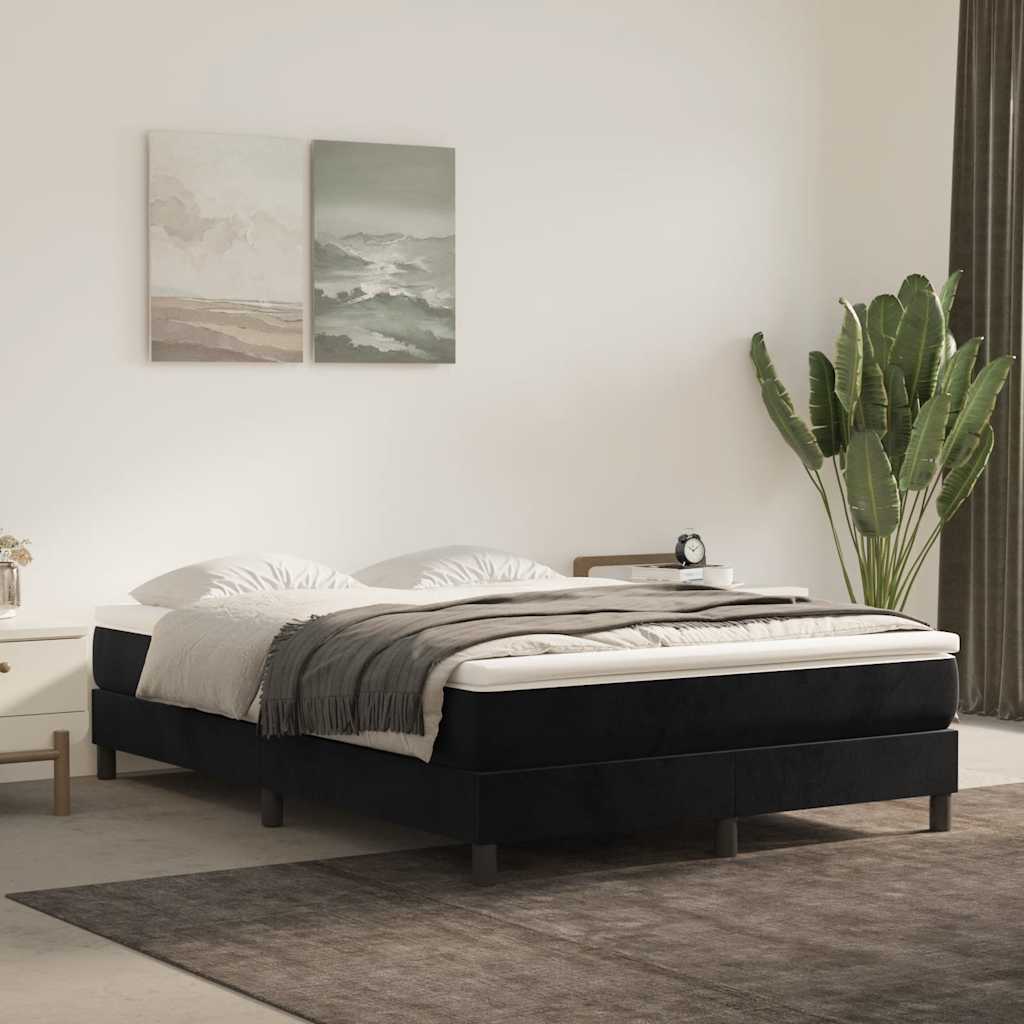 Springmadras Med Pocketfjedre 90X210X20 Cm Fløjl Sort