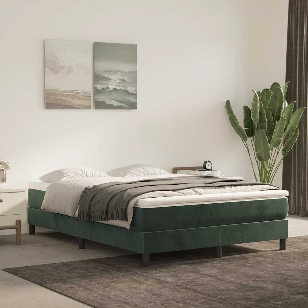Springmadras Med Pocketfjedre 120X190X20 Cm Fløjl Mørkegrøn