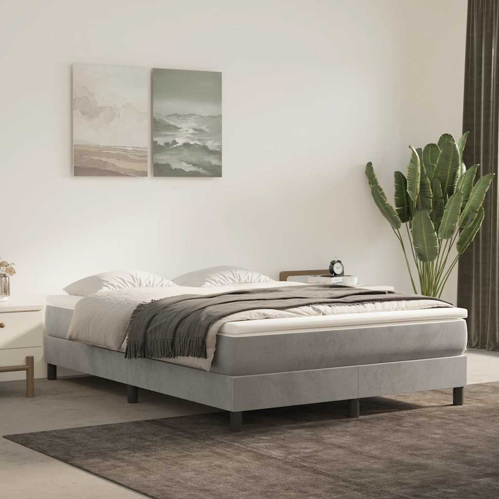 Springmadras Med Pocketfjedre 90X210X20 Cm Fløjl Lysegrå