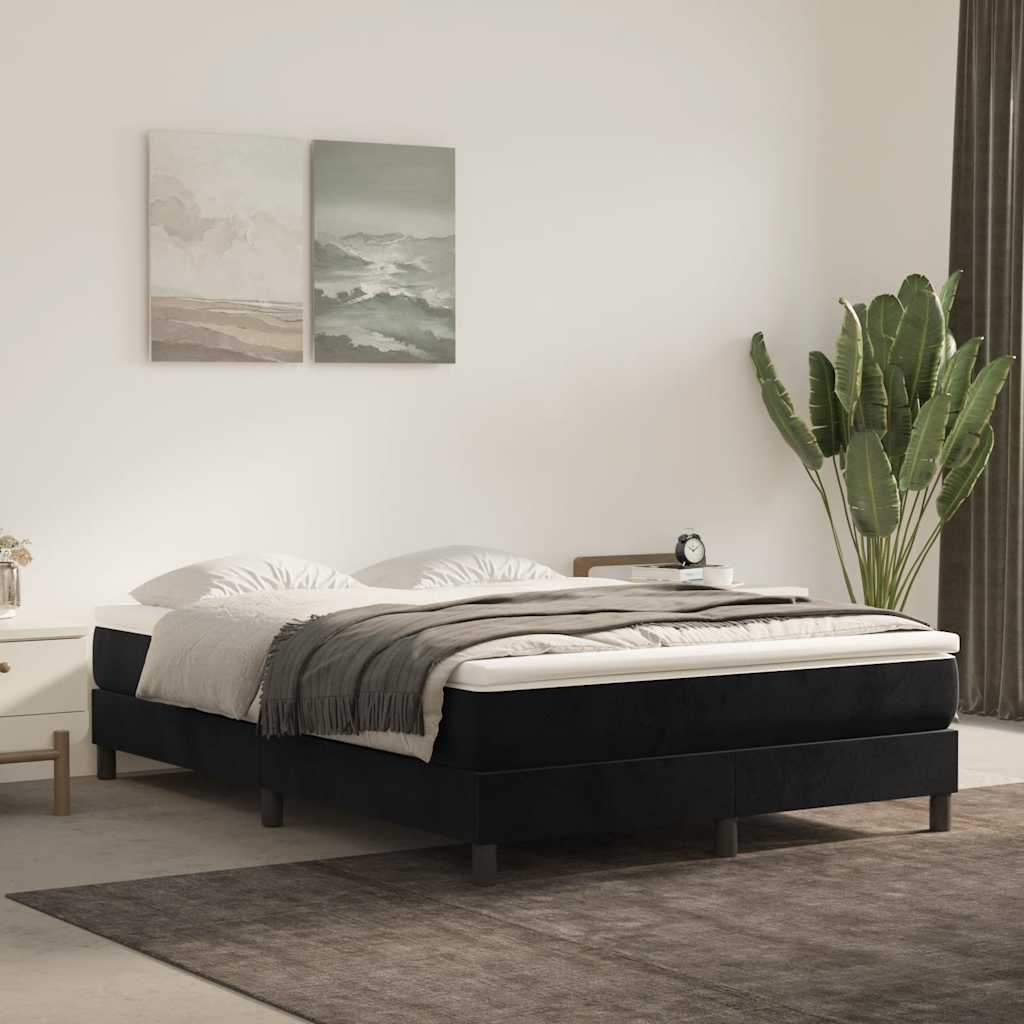 Springmadras Med Pocketfjedre 90X210X20 Cm Fløjl Sort