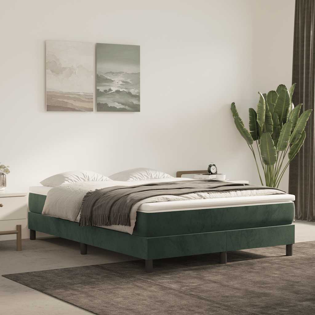 Springmadras Med Pocketfjedre 120X190X20 Cm Fløjl Mørkegrøn