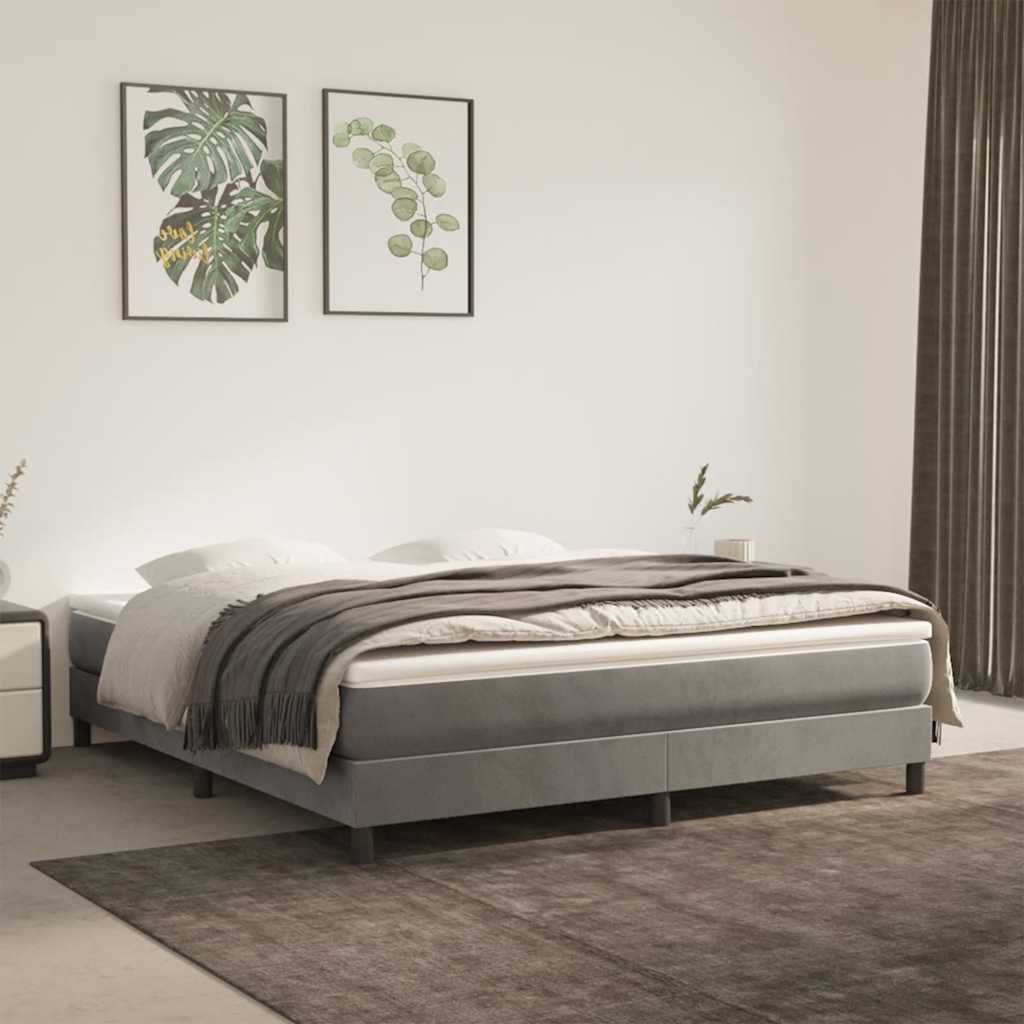 Springmadras Med Pocketfjedre 90X210X20 Cm Fløjl Lysegrå