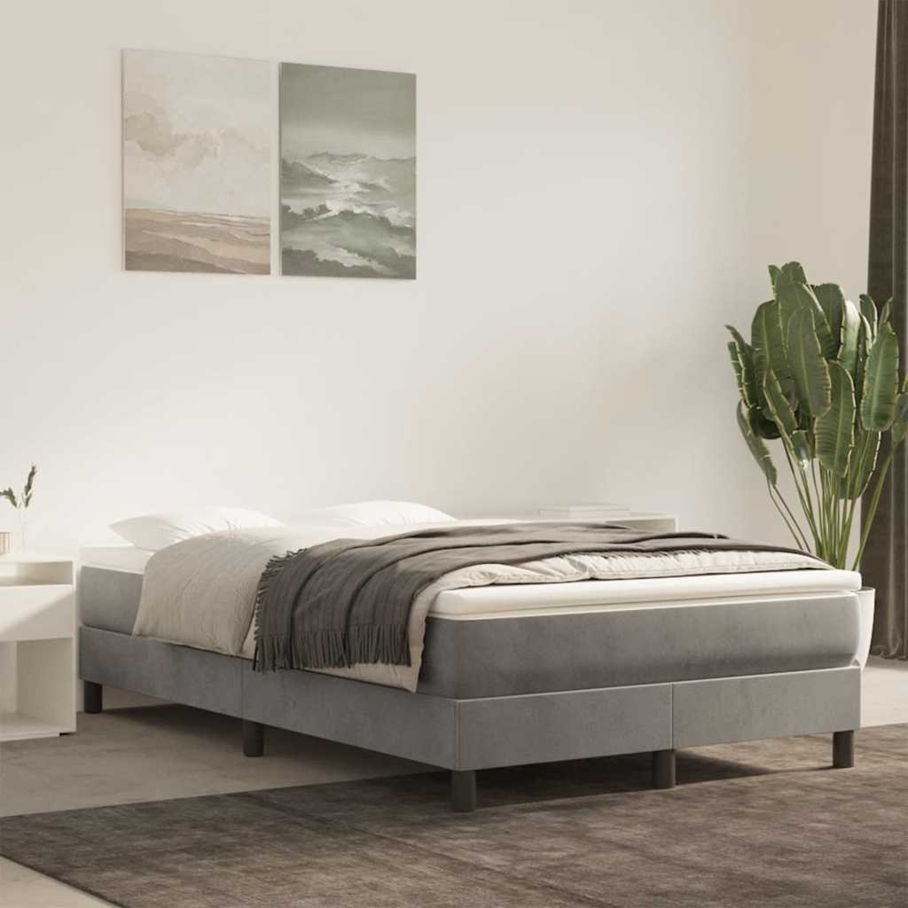 Springmadras Med Pocketfjedre 90X210X20 Cm Fløjl Lysegrå