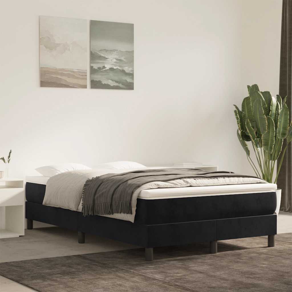 Springmadras Med Pocketfjedre 90X210X20 Cm Fløjl Sort