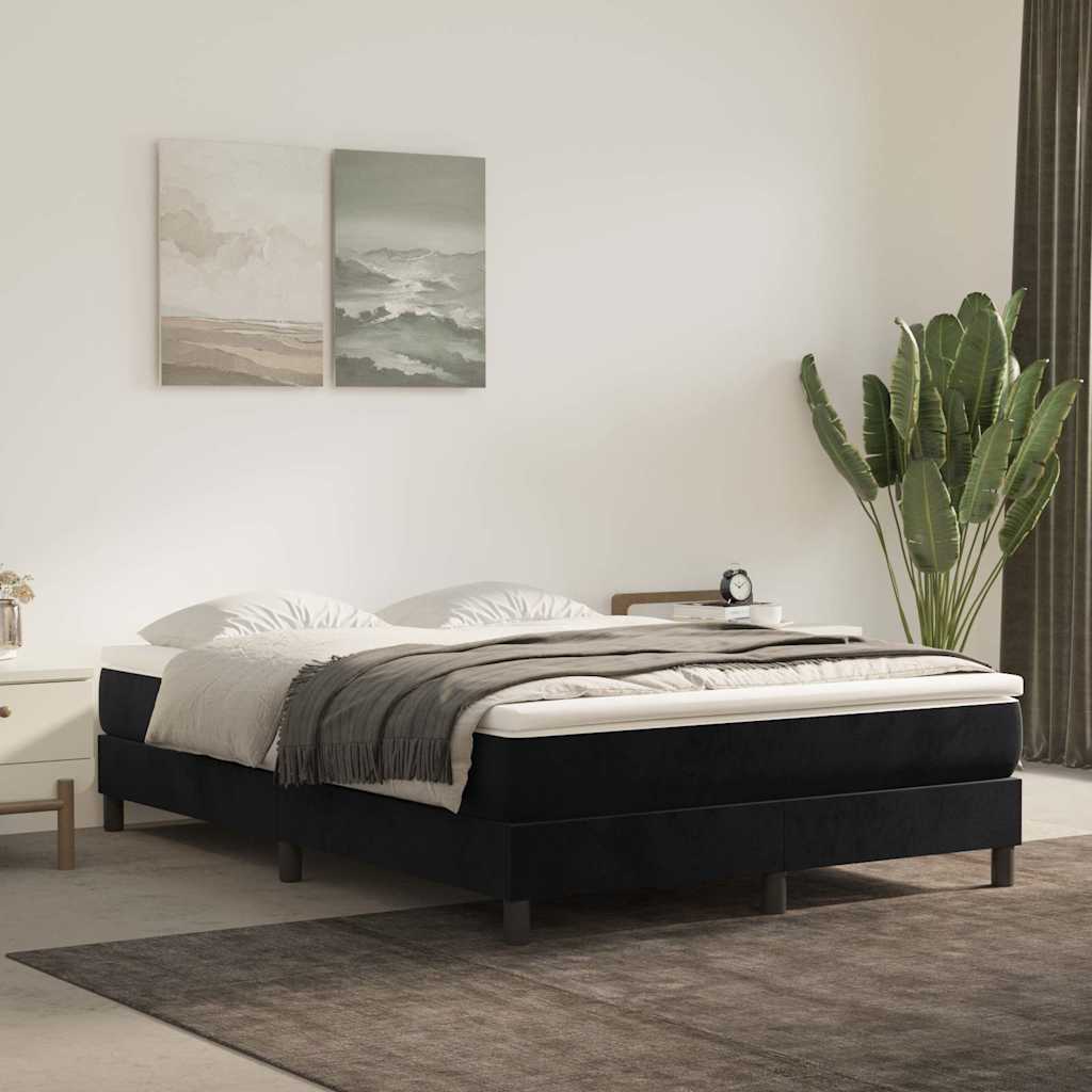 Springmadras Med Pocketfjedre 90X210X20 Cm Fløjl Sort