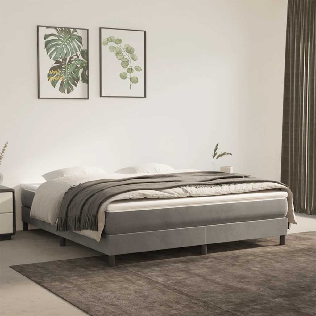 Springmadras Med Pocketfjedre 90X210X20 Cm Fløjl Lysegrå