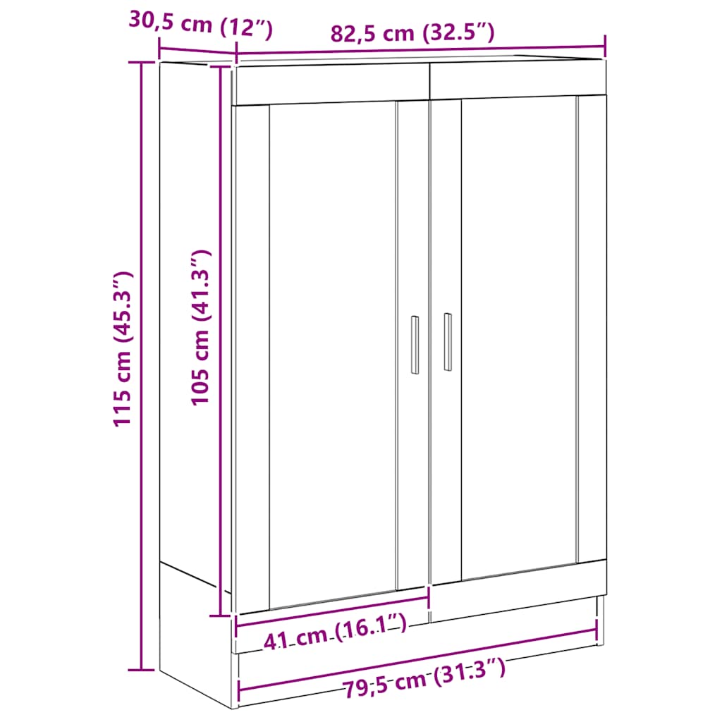Bogskab 82,5X30,5X Konstrueret Træ Kunsteg
