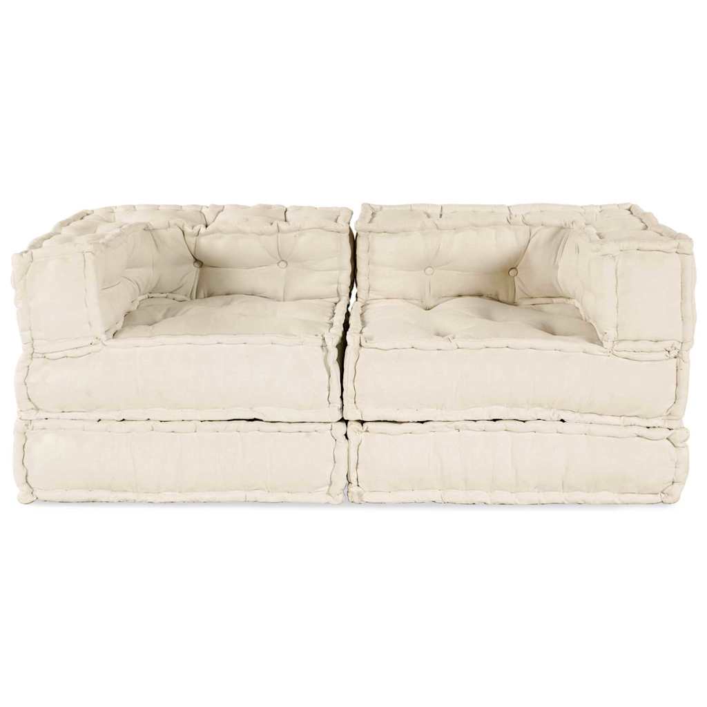 Modulsofa 2 Pcs Creme 70 X 70 X 56 Cm Stof Artisan Eg