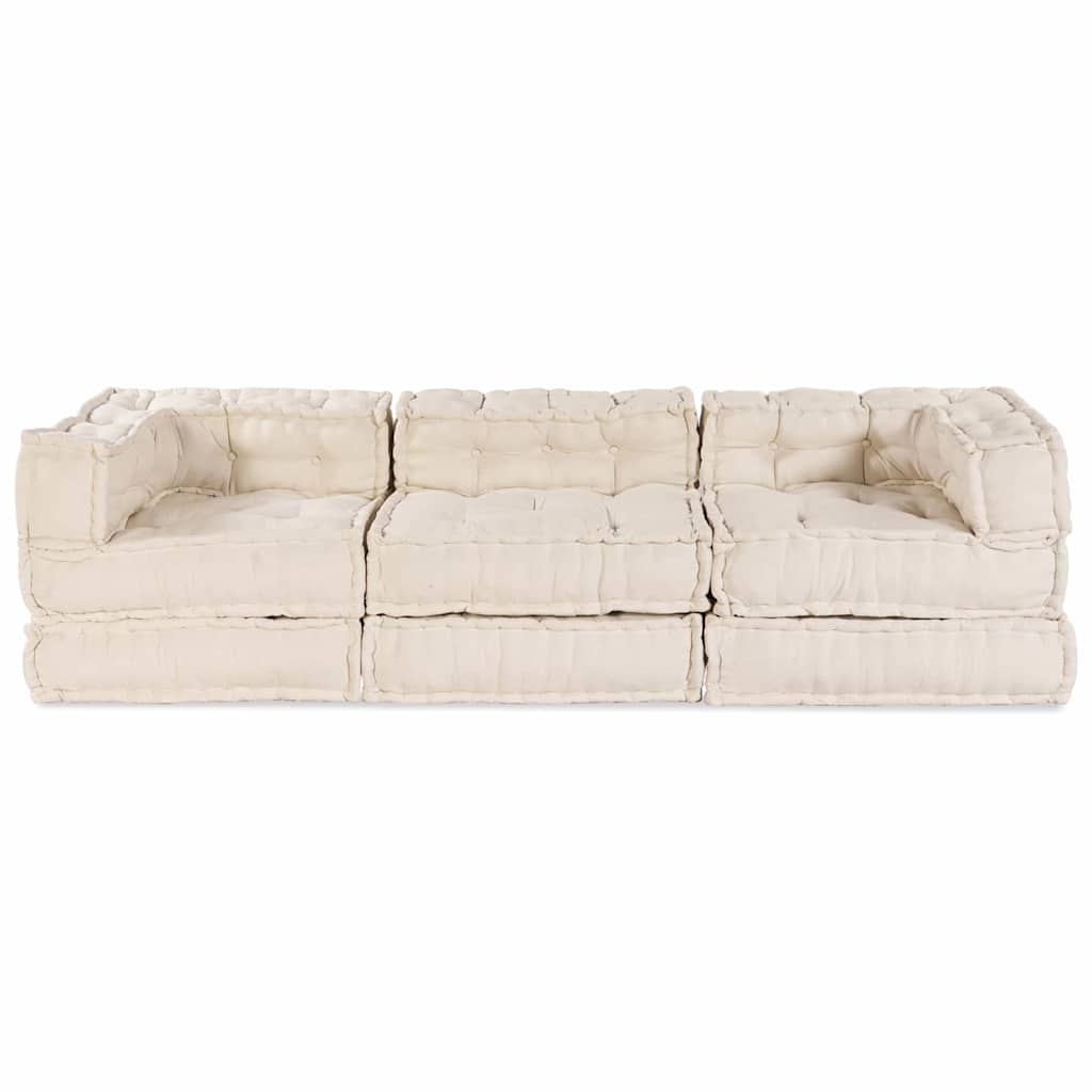 Modulsofa 3 Pcs Creme 70 X 70 X 56 Cm Stof Artisan Eg