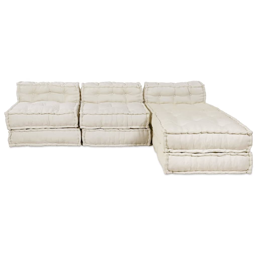 Modulsofa 4 Pcs Creme 70 X 70 X 56 Cm Stof Artisan Eg