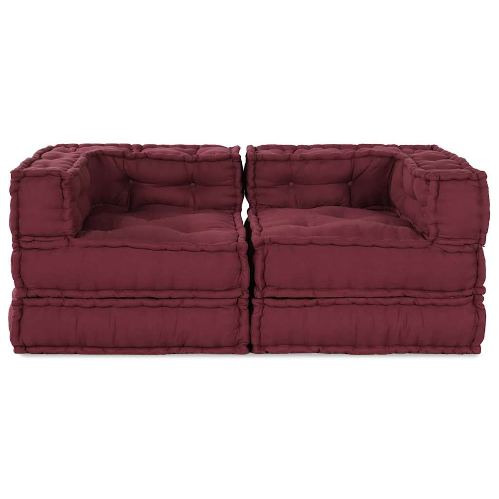 Modulsofa 2 Pcs Bordeaux 70 X 70 X 56 Cm Stof Artisan Eg