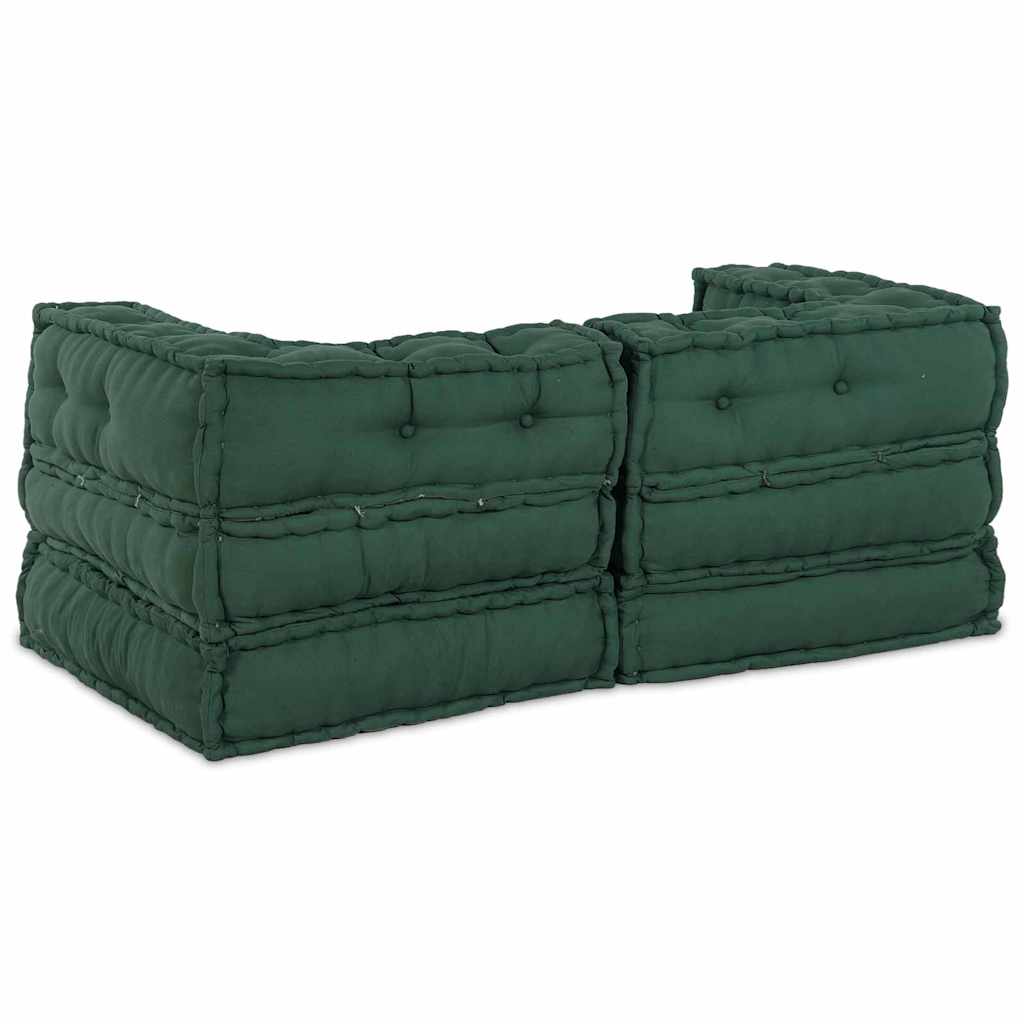 Modulsofa 2 Pcs Grøn 70 X 70 X 56 Cm Stof Artisan Eg