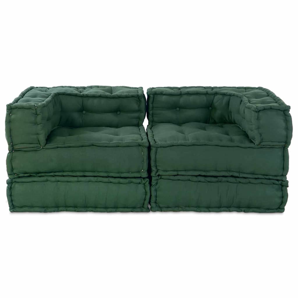 Modulsofa 2 Pcs Grøn 70 X 70 X 56 Cm Stof Artisan Eg