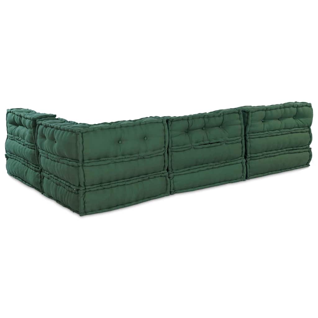Modulsofa 4 Pcs Grøn 70 X 70 X 56 Cm Stof Artisan Eg