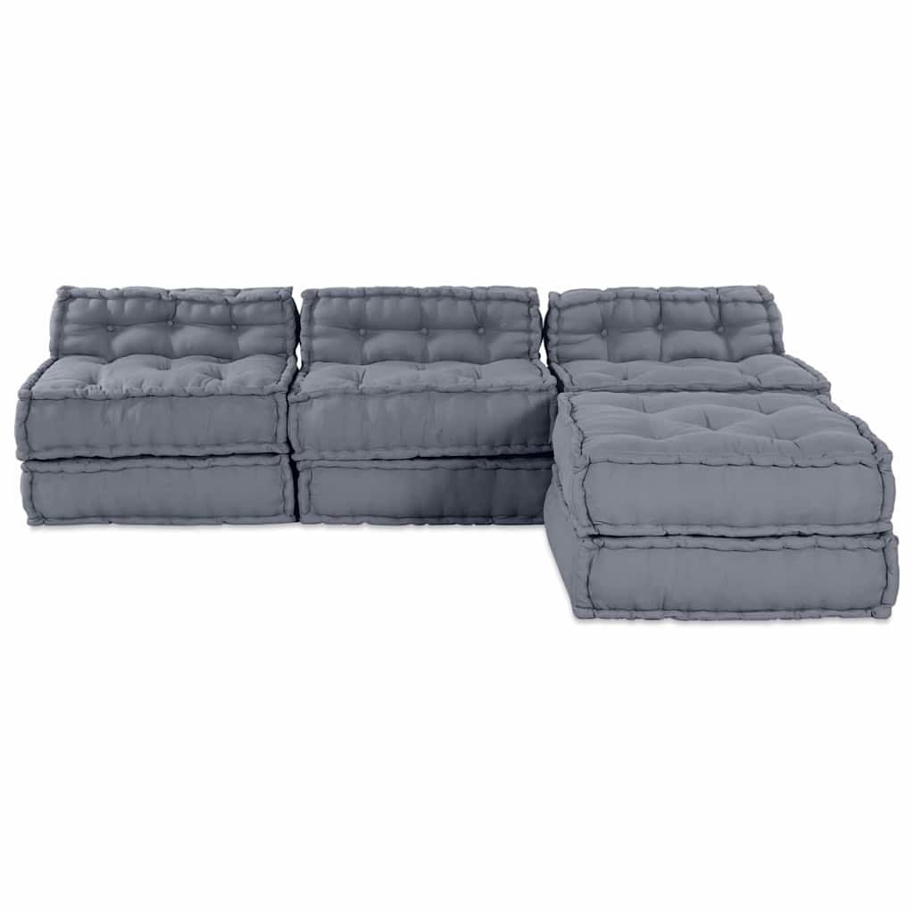 Modulsofa 4 Pcs Grå 70 X 70 X 56 Cm Stof Artisan Eg