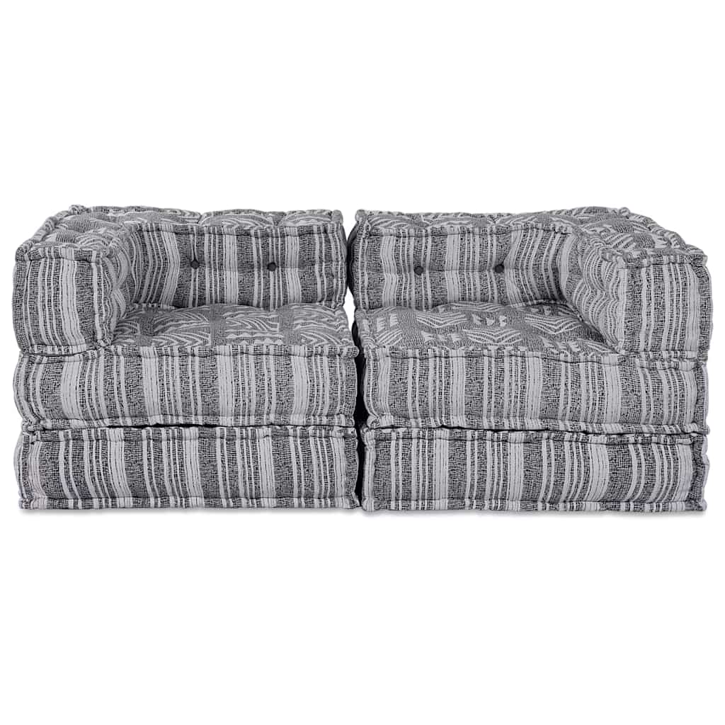 Modulsofa Stribet 2 Pcs Grå 70 X 70 X 54 Cm Stof Artisan Eg