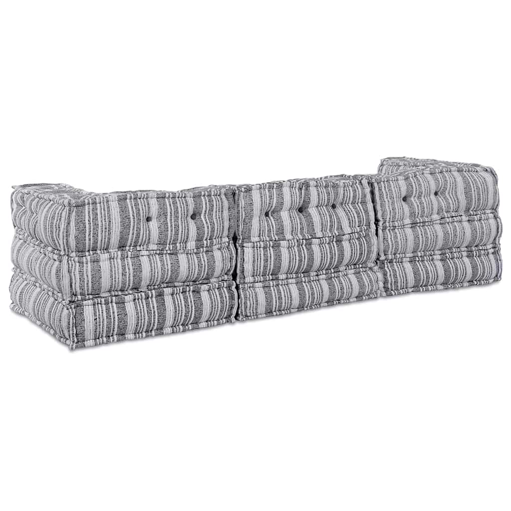 Modulsofa Stribet 3 Pcs Lysegrå 70 X 70 X 56 Cm Stof Artisan Eg