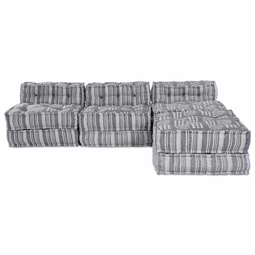 Modulsofa Stribet 4 Pcs Lysegrå 70 X 70 X 56 Cm Stof Artisan Eg