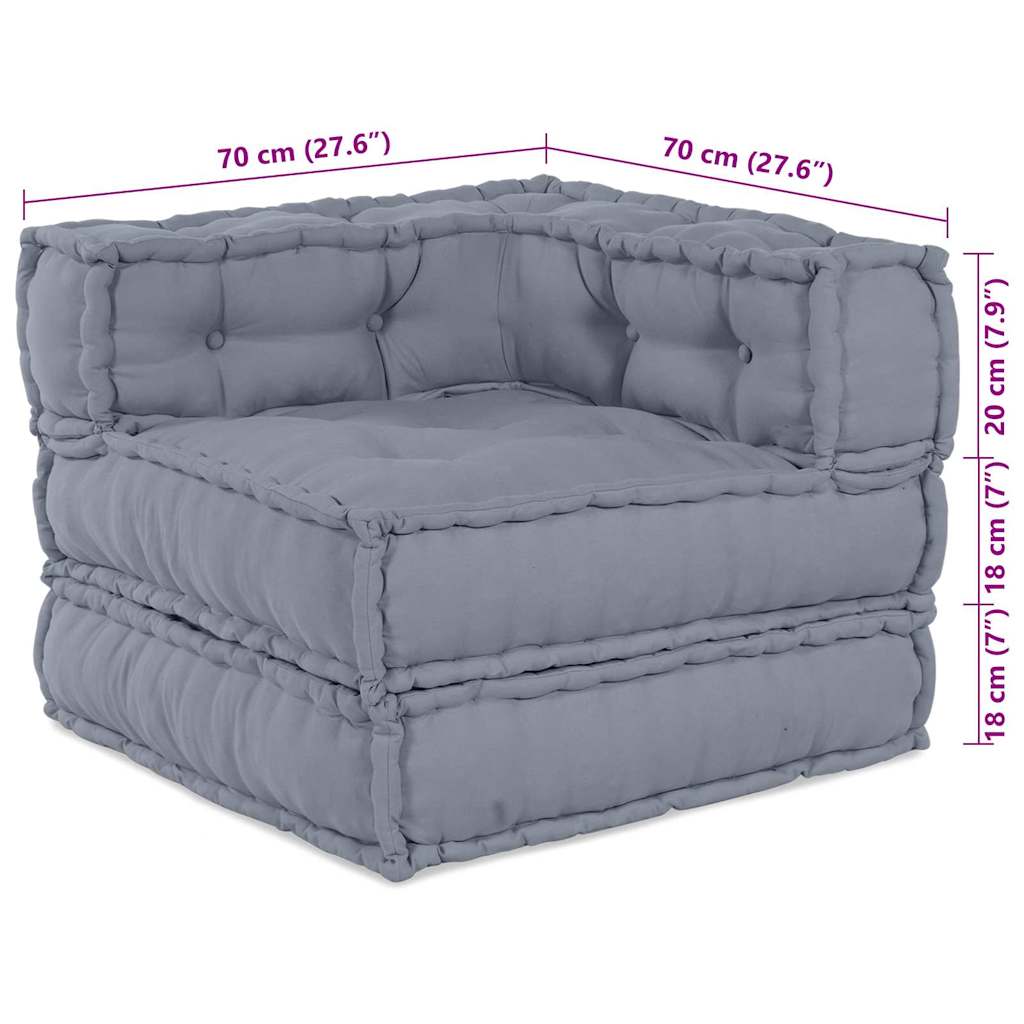 Modulsofa Grå 70 X 70 X 54 Cm Stof