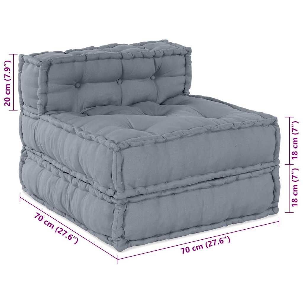 Modulsofa Grå 70 X 70 X 54 Cm Stof