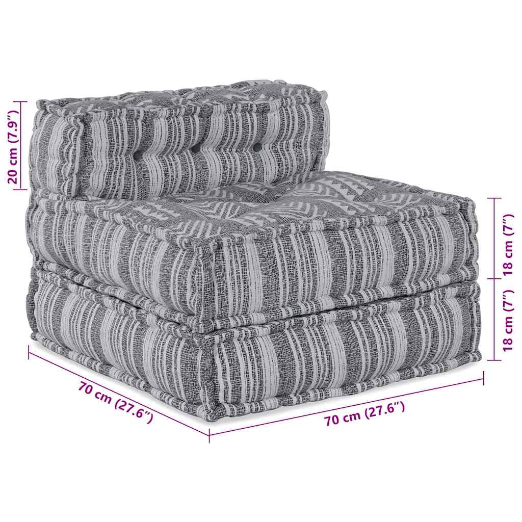Modulsofa Stribet Grå 70 X 70 X 54 Cm Stof