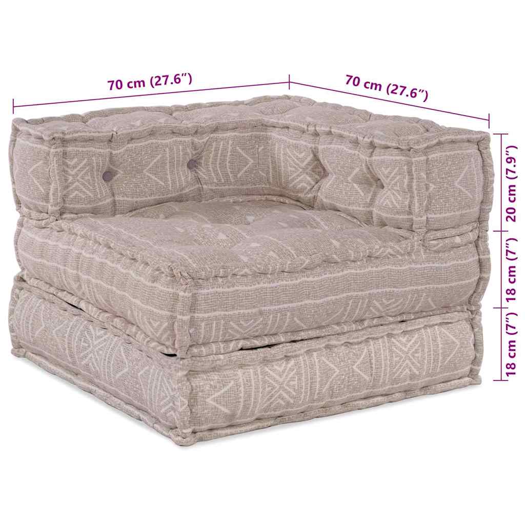 Modulsofa Geometrisk Lysebrun 70 X 70 X 54 Cm Stof
