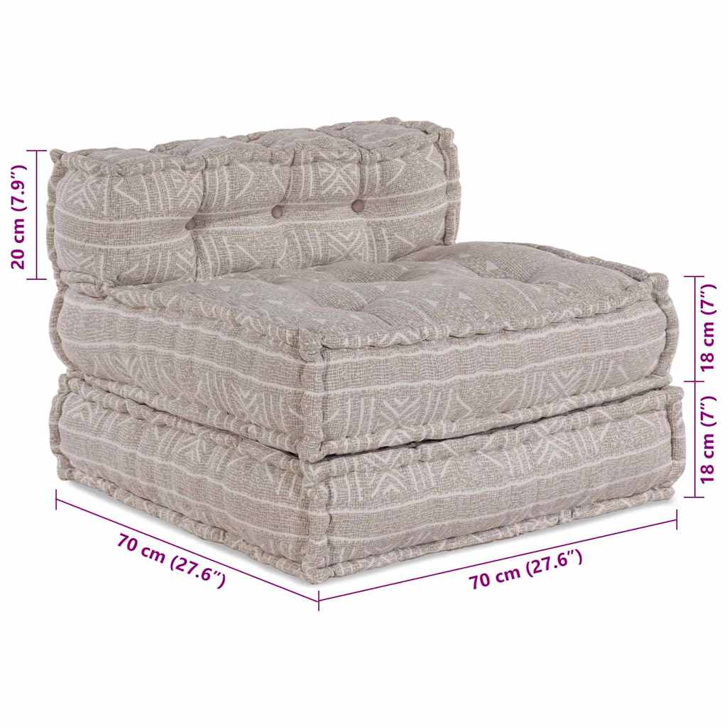Modulsofa Geometrisk Lysebrun 70 X 70 X 54 Cm Stof
