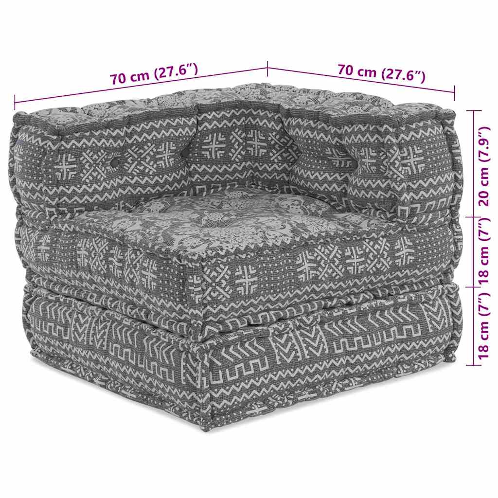 Modulsofa Geometrisk Lysegrå 70 X 70 X 54 Cm Stof