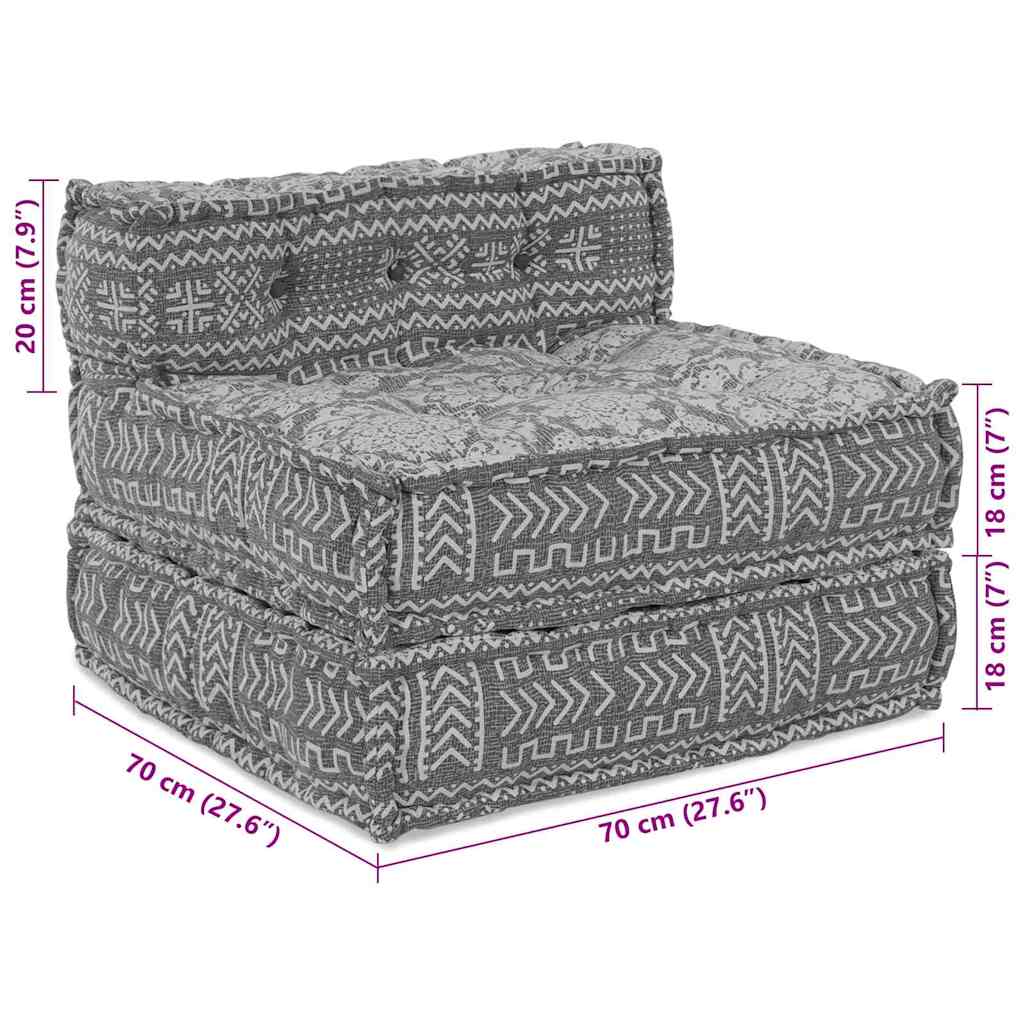 Modulsofa Geometrisk Lysegrå 70 X 70 X 54 Cm Stof