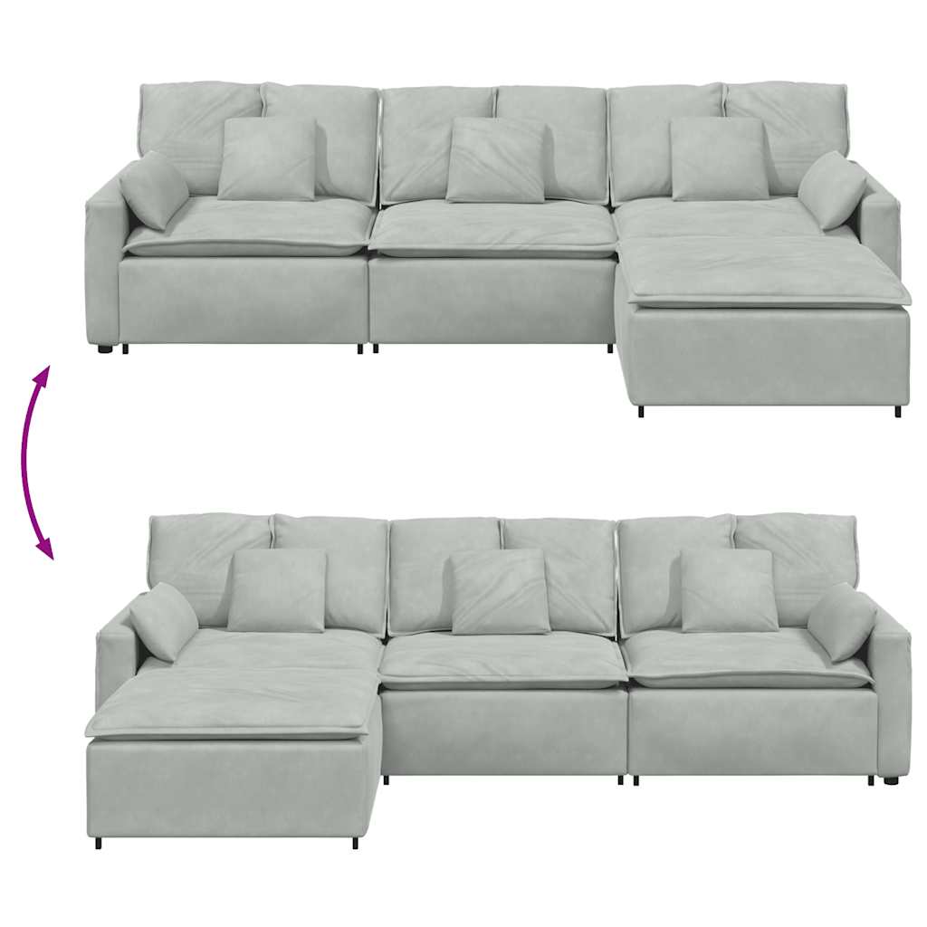 Modulsofa Med Fodskammel Og Hynder