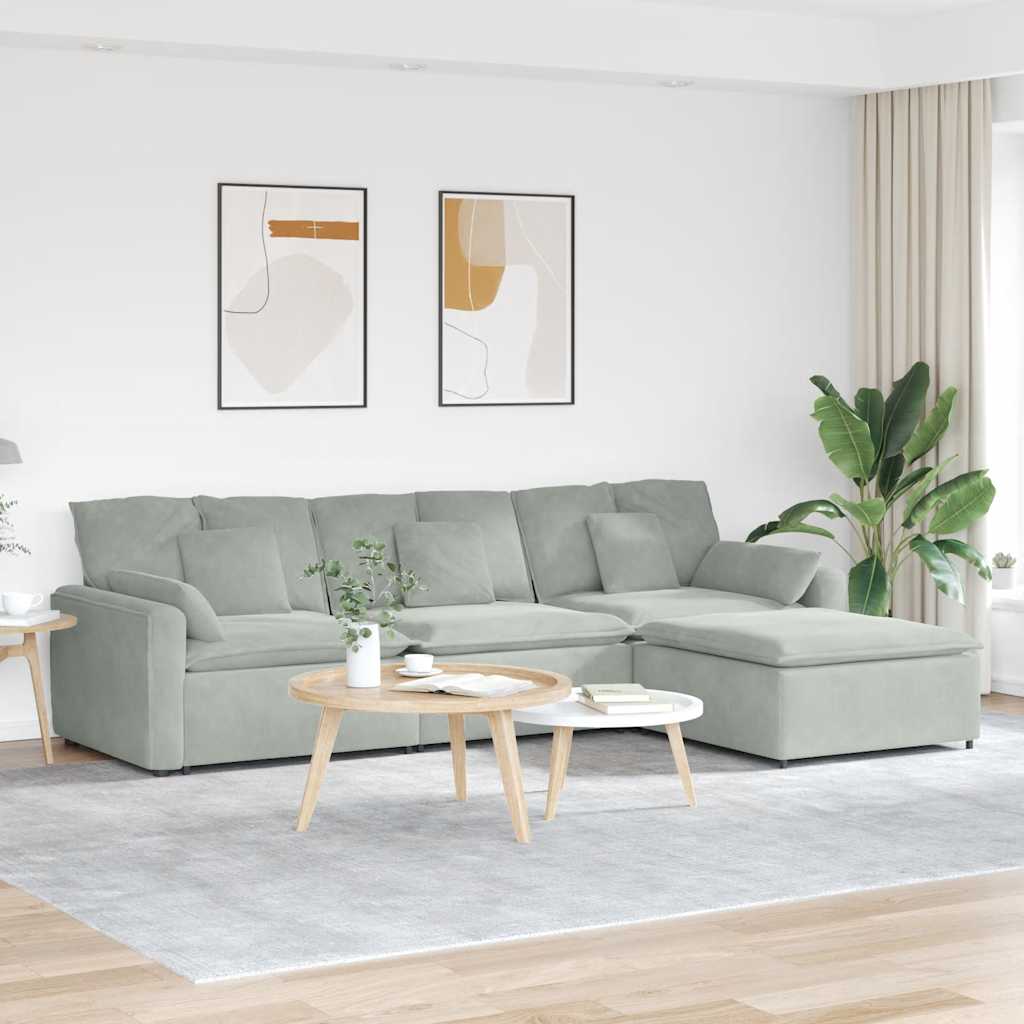 Modulsofa Med Fodskammel Og Hynder
