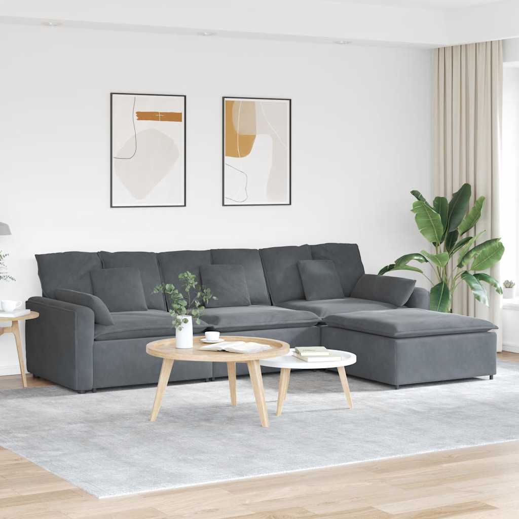 Modulsofa Med Fodskammel Og Hynder