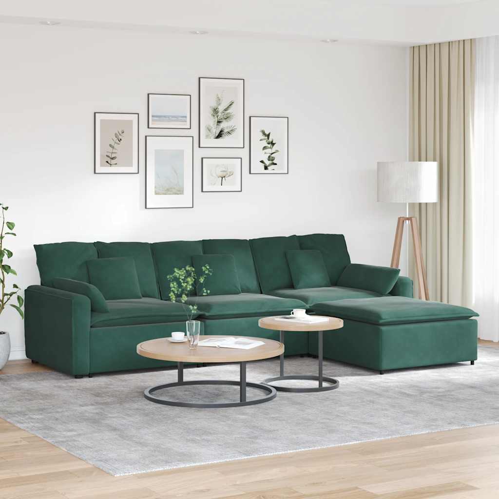Modulsofa Med Fodskammel Og Hynder