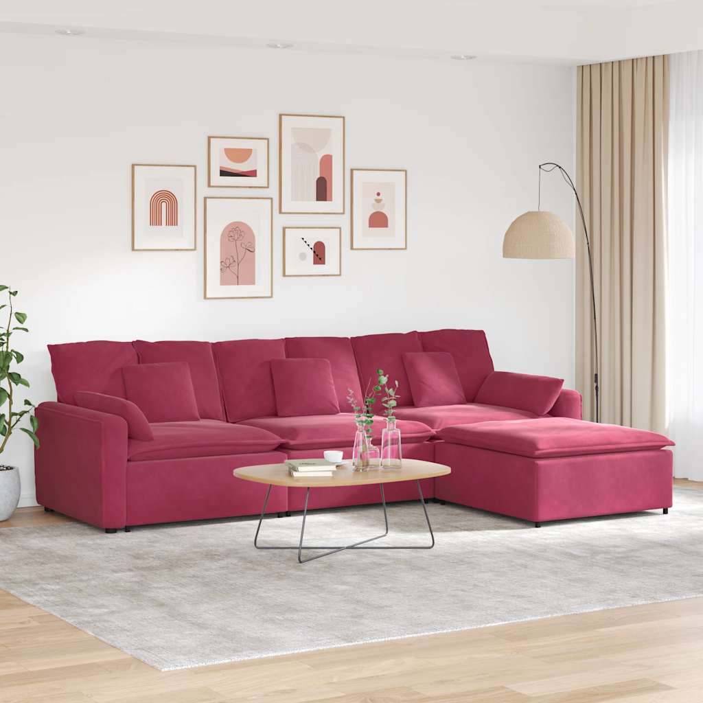 Modulsofa Med Fodskammel Og Hynder