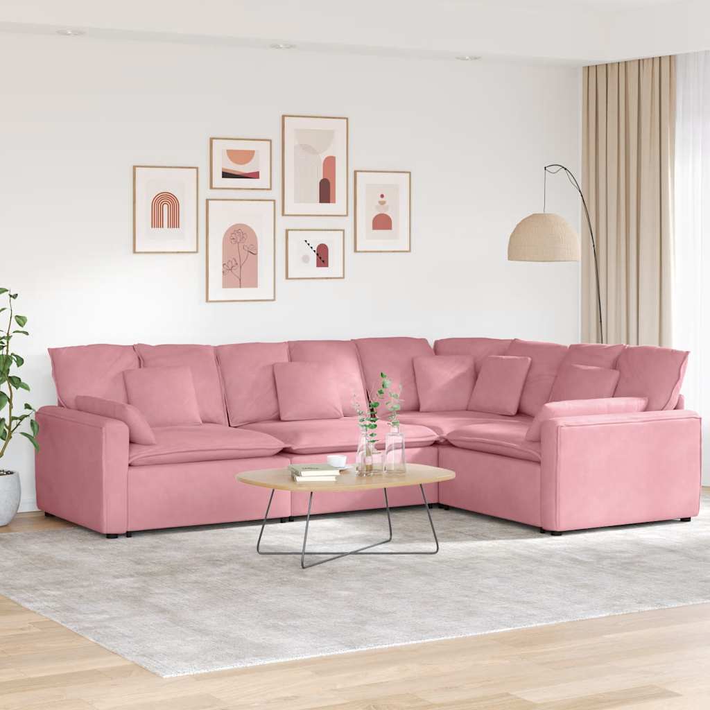 Modulsofa Med Hynder Fløjl