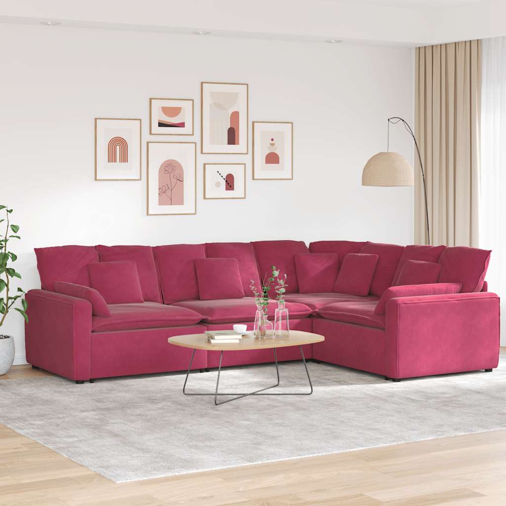 Modulsofa Med Hynder Fløjl