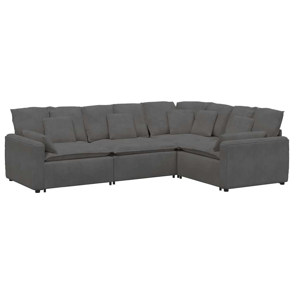 Modulsofa Med Hynder Fløjlsstof