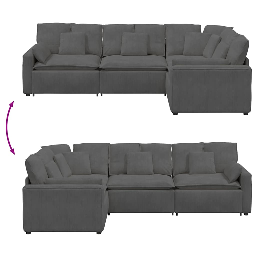 Modulsofa Med Hynder Fløjlsstof